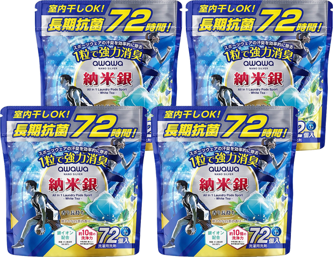 awawa 泡泡三合一香氛洗衣珠 白茶, 72個裝, 4組