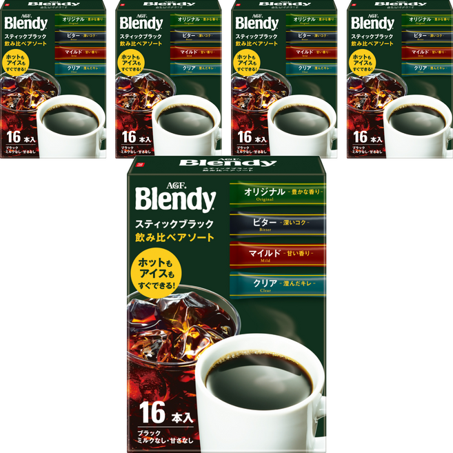 AGF Blendy 即溶黑咖啡 綜合風味, 2g, 5個, 16個裝