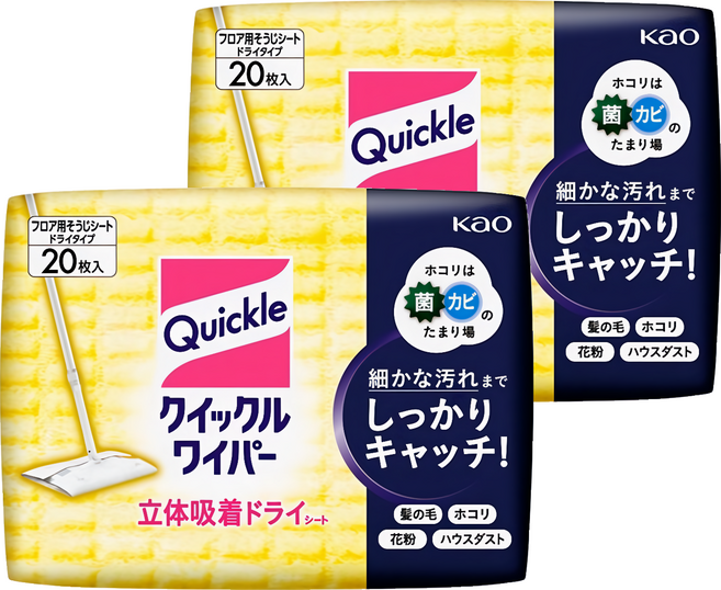 Kao 花王 Quickle 快麗萊 除塵地板乾拖把 乾式補充紙, 2包