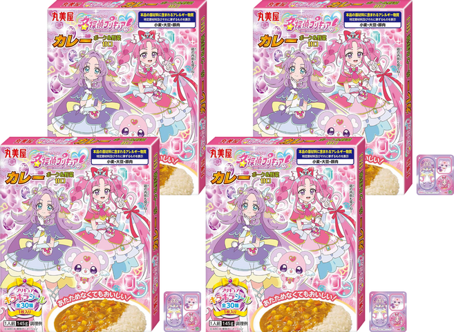 丸美屋 魔法使光之美少女 豬肉蔬菜甘口咖哩 附卡片, 145g, 4個