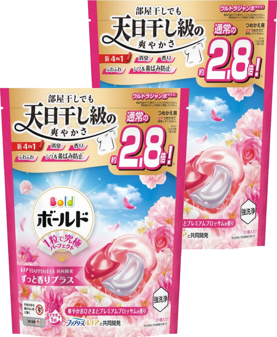 Bold 原廠公司貨 四合一洗衣膠囊 淡雅花香, 2套, 31個裝