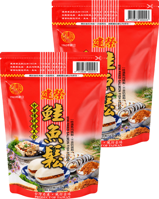 建榮 鮭魚鬆, 300g, 2個