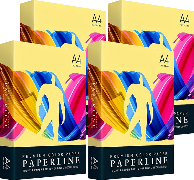 PAPERLINE 彩色影印紙 PL160 正黃色 80磅, A4, 2000張
