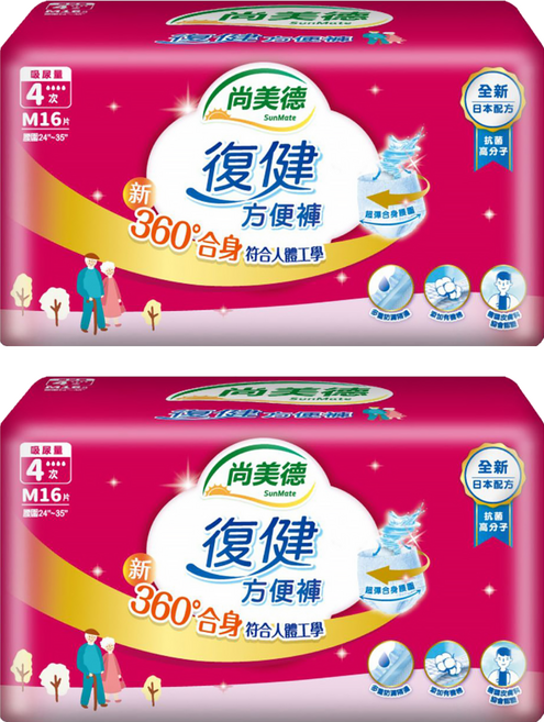 Sun Mate 尚美德 復健方便褲 特仕版, M(24~35吋), 2個, 16片