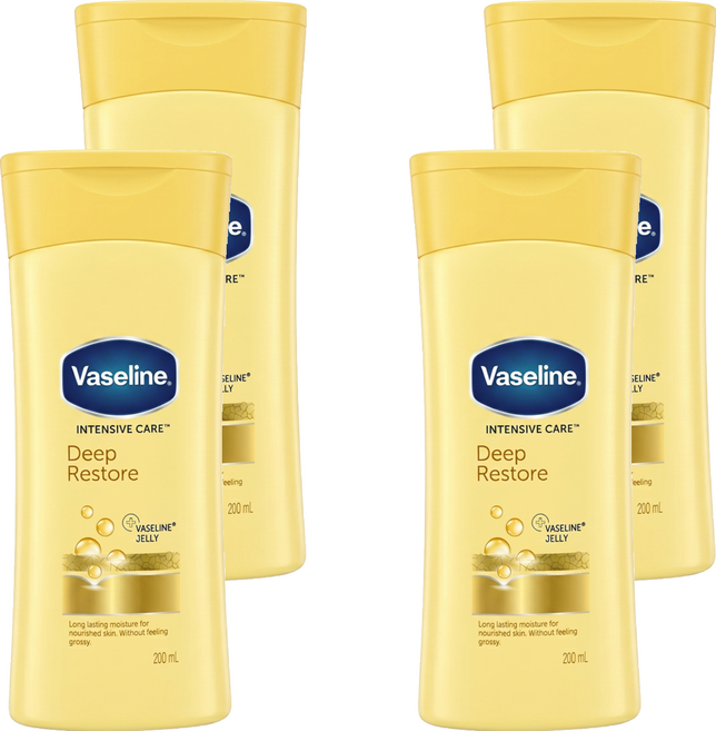 Vaseline 凡士林 潤膚乳液 全效滋潤, 4個, 200ml