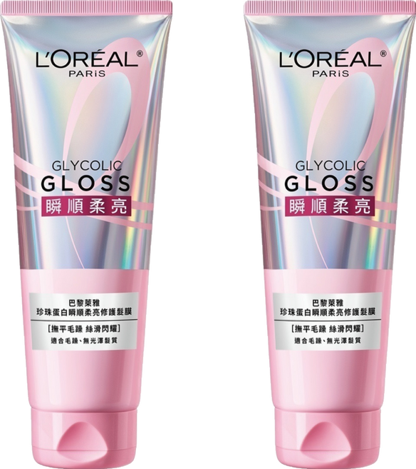 L'OREAL PARiS 巴黎萊雅 珍珠蛋白瞬順柔亮修護髮膜, 2個, 200ml