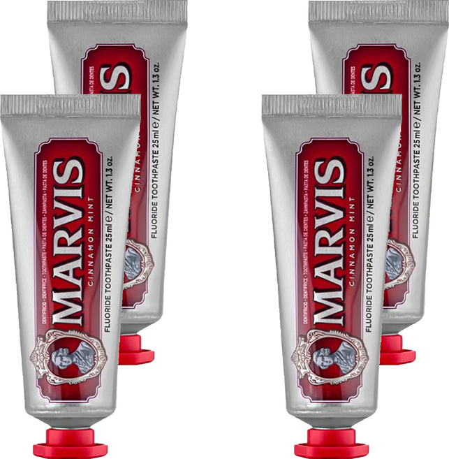 MARVIS 台灣公司貨 義大利精品牙膏 肉桂薄荷, 4個, 25ml