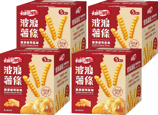 Cadina 卡迪那 95度C波浪薯條 雙濃起司風味 5包, 80g, 4盒