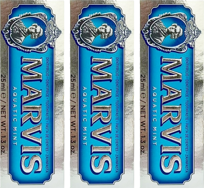 MARVIS 台灣公司貨 義大利精品牙膏 海洋薄荷, 3個, 25ml