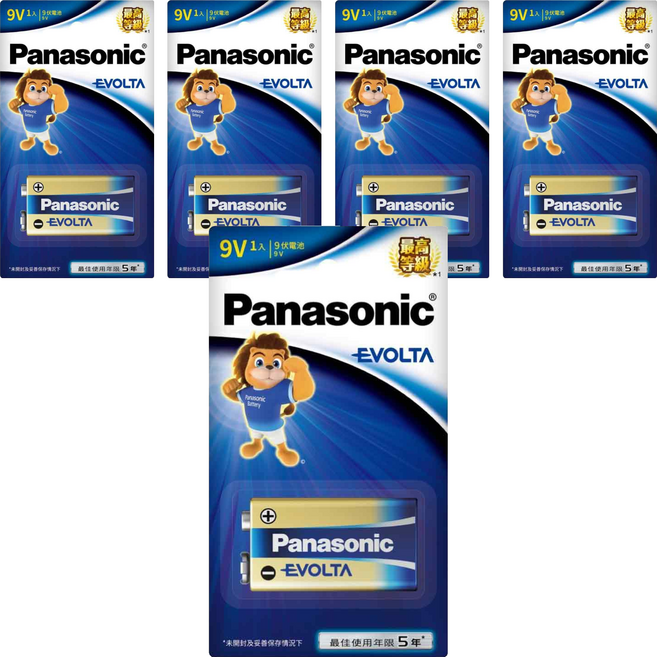 Panasonic EVOLTA鈦元素鹼性電池 9V, 5套, 1個裝