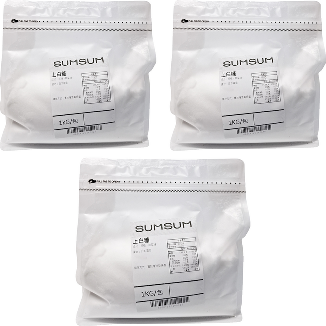 SUMSUM 食食富 大日本 上白糖, 1kg, 3包