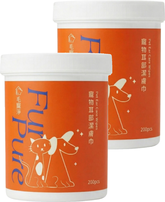 FurPure 毛寵淨 寵物耳部潔膚巾, 2個, 200個裝