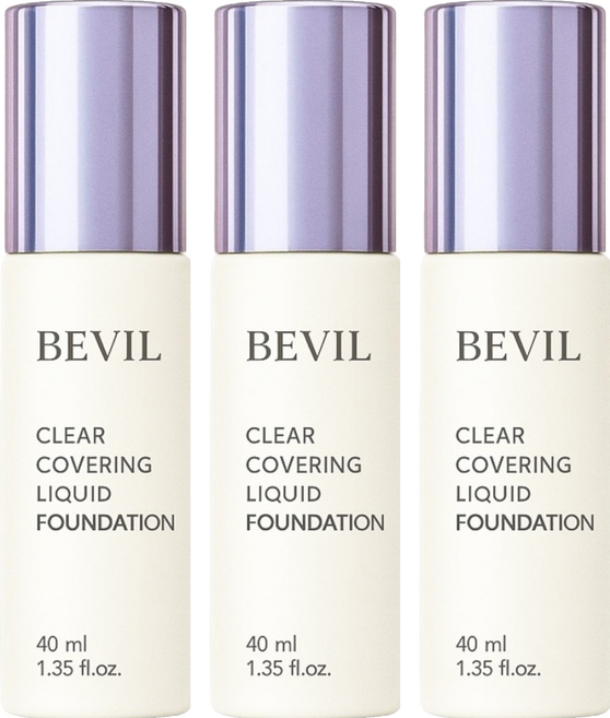 BEVIL 超濾光防護粉底液 40ml, 3個, #21