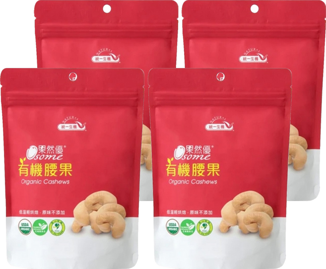 統一生機 Osome 果然優 有機腰果, 150g, 4包