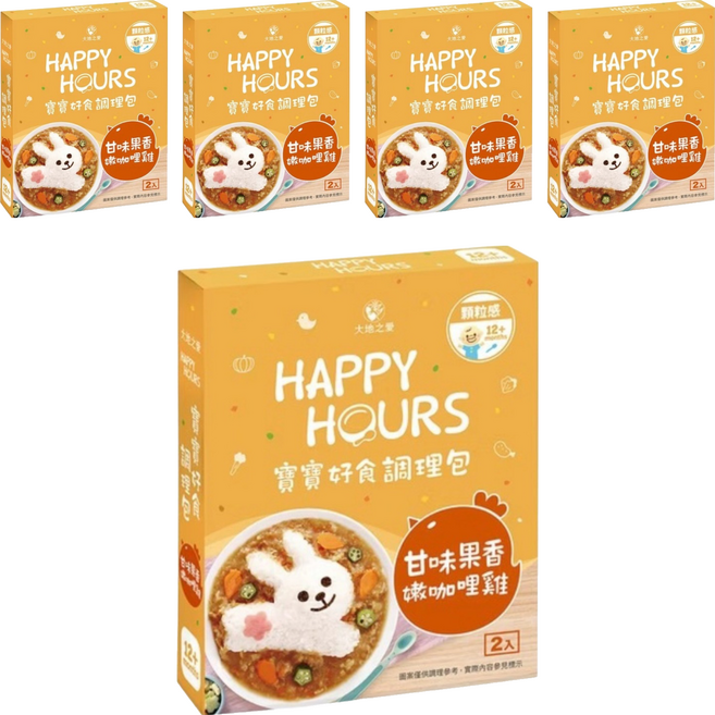 Happy Hours 寶寶好食調理包甘味果香嫩咖哩雞, 300g, 5套