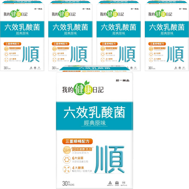 我的健康日記 六效乳酸菌 經典原味, 5g, 30包, 5盒