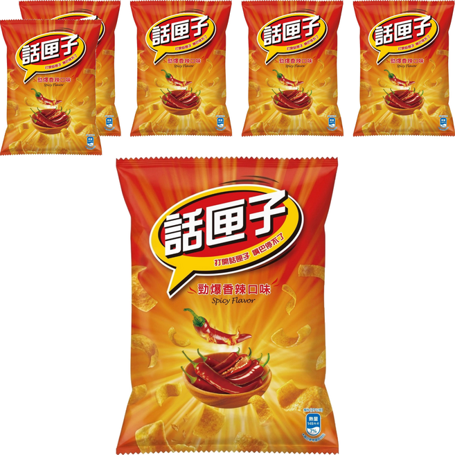 波卡 話匣子 勁爆香辣口味玉米片, 135g, 6個