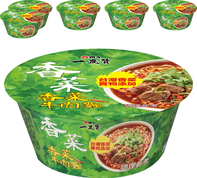 維力 一度贊 香菜牛肉麵 185g, 6個裝