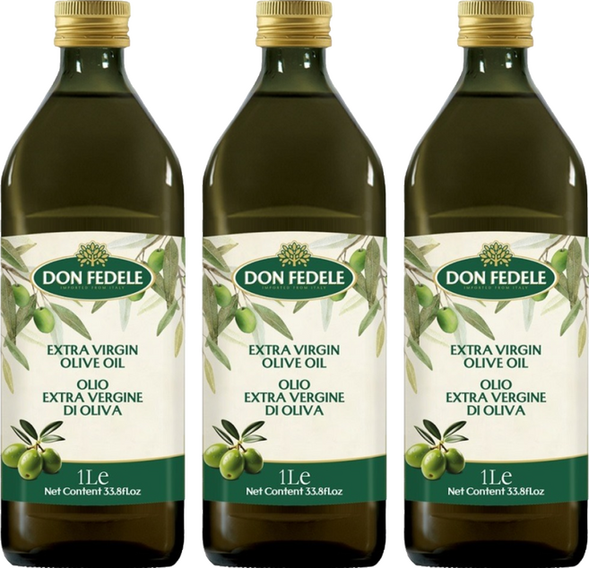 DON FEDELE 費德 特級初榨冷壓橄欖油, 1L, 3瓶