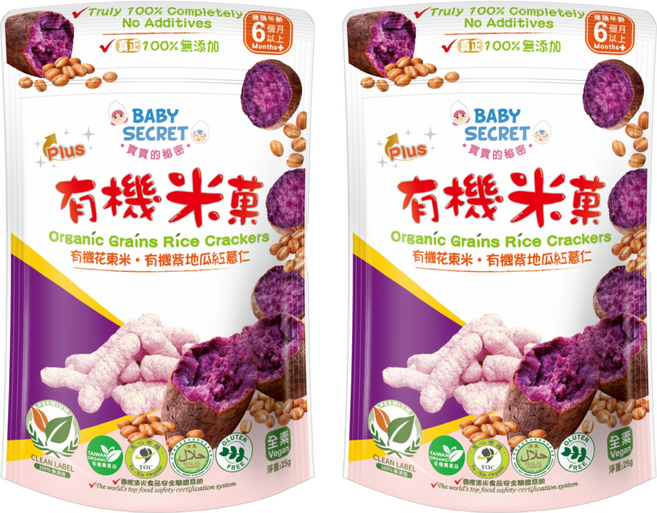 BABY SECRET 寶寶的秘密 有機米菓, 25g, 2個, 地瓜薏仁