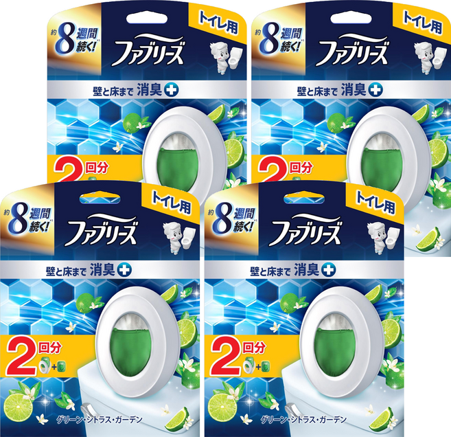 febreze 風倍清 日本原裝進口 廁所消臭芳香劑 6.3ml + 補充包 6.3ml, 4套, 12.6ml, 綠柑橘花園