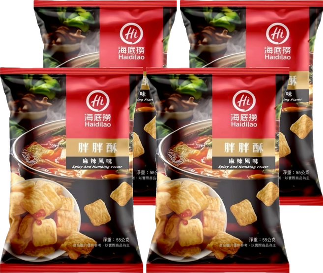 海底撈 胖胖酥 麻辣風味, 4包, 55g