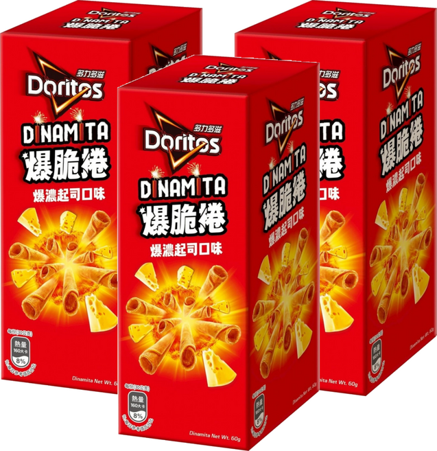 Doritos 多力多滋 爆脆捲爆濃起司口味玉米捲, 60g, 3個