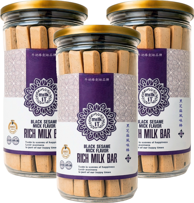 純新 Milk17 黑芝麻風味牛奶棒, 300g, 3罐