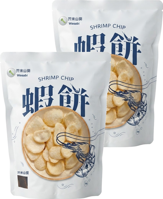 澎湖伯 芥末蝦餅, 50g, 2個