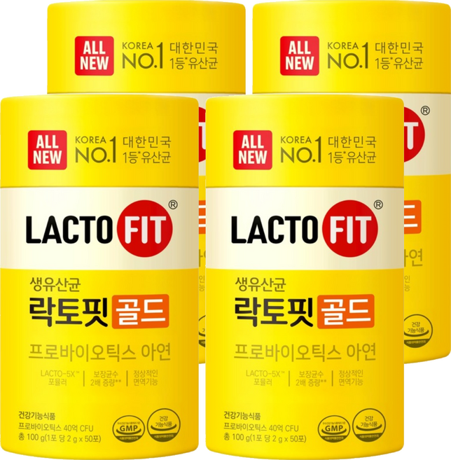 Chong Kun Dang 鍾根堂 LACTO-FIT GOLD 益生菌粉末食品 大童與成人款 50包, 2g, 4個