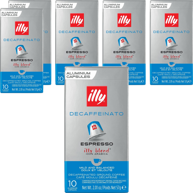 illy 意利 低咖啡因濃縮 咖啡膠囊 NESPRESSO適用, 6個, 5.7g, 10個裝