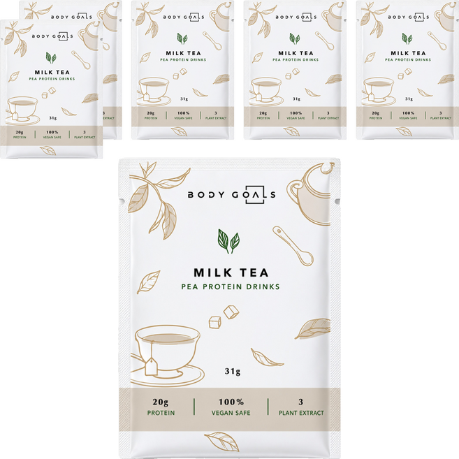 BODY GOALS 碗豆蛋白飲 馥郁奶茶, 31g, 6個