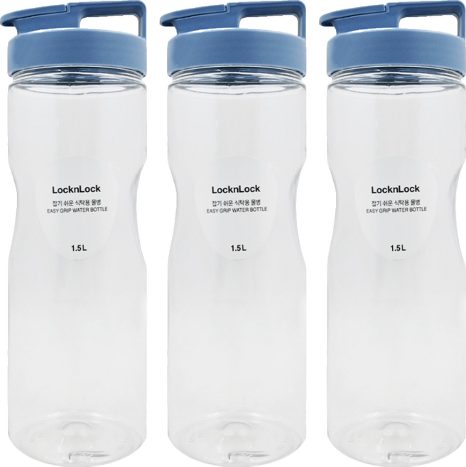 LocknLock 樂扣樂扣 輕鬆手提 PET冷水壺 1.5L 莫藍迪藍 3個