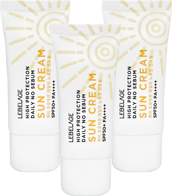 LEBELAGE 蕾浿雷 清爽控油防曬乳SPF50+ PA++++, 3件, 30ml