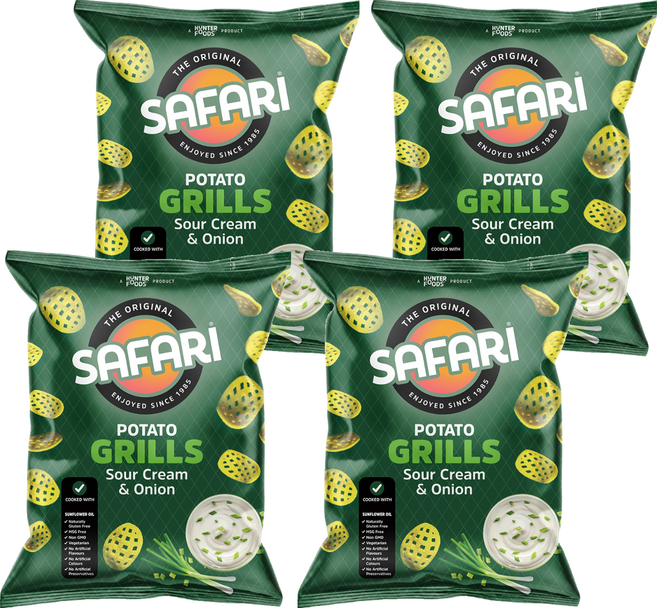 阿拉伯 SAFARI 格子洋芋片 酸奶洋蔥味, 60g, 4個