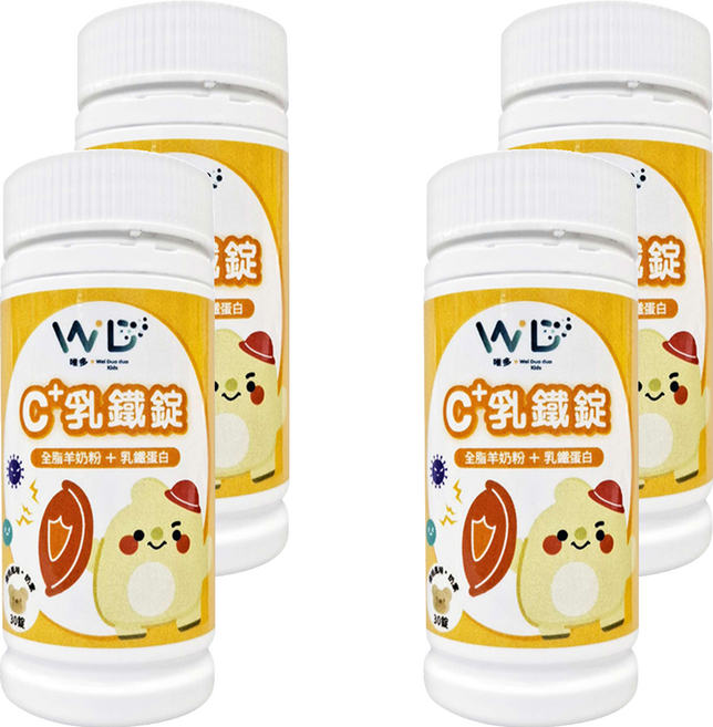 WD 唯多多 Kids C+ 乳鐵錠, 4個, 30顆