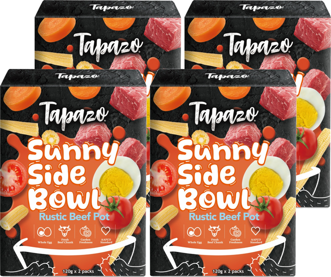 Tapazo 特百滋 主廚捏捏蛋 離乳後全齡犬用 餐包 2 炙烤番茄牛, 240g, 4個, 鮮雞蛋 + 雞高湯 + 鮮牛肉 + 番茄