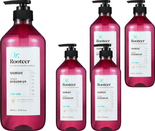 DrRooteer 啤酒酵母髮根強健洗髮精 水漾石榴調, 5件, 800ml