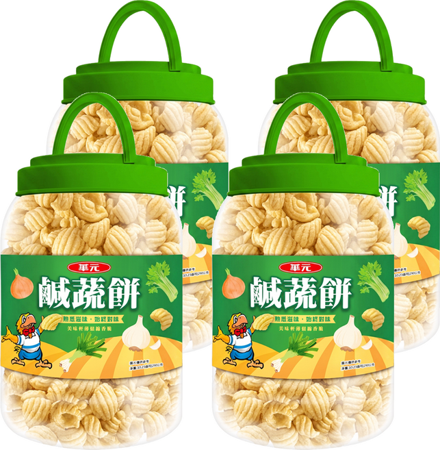 華元 鹹蔬餅口味, 290g, 4個