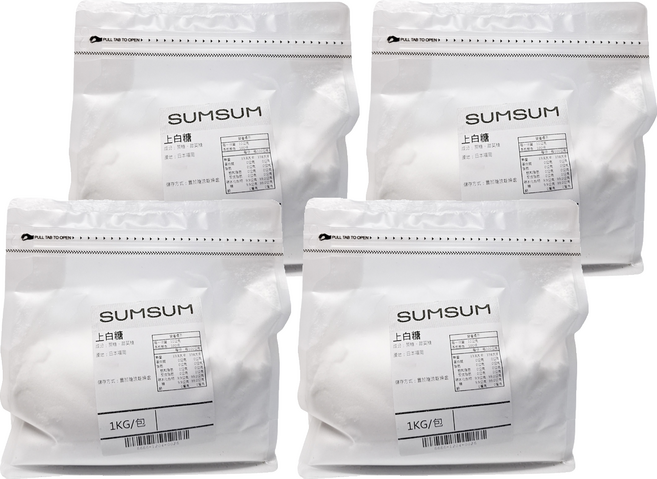 SUMSUM 食食富 大日本 上白糖, 1kg, 4包