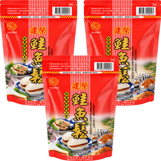 建榮 鮭魚鬆, 300g, 3個