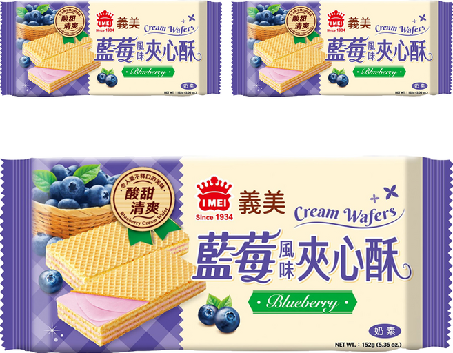 義美 藍莓夾心酥, 152g, 3包