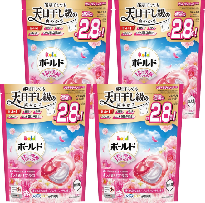 Bold 原廠公司貨 四合一洗衣膠囊 淡雅花香, 4套, 31個裝