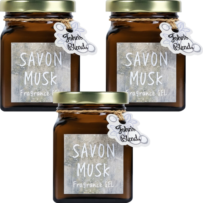 John's Blend SAVON MUSK 居家香氛膏, 麝香皂香, 135g, 3罐