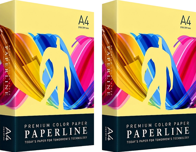 PAPERLINE 彩色影印紙 PL160 正黃色 80磅, A4, 1000張