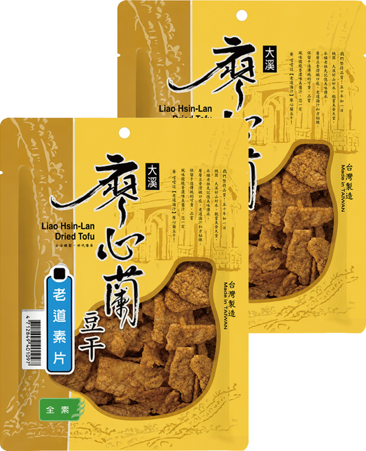 大溪廖心蘭豆干 老道素片, 100g, 2個