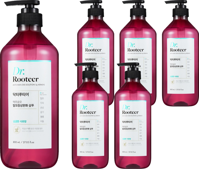 DrRooteer 啤酒酵母髮根強健洗髮精 水漾石榴調, 6件, 800ml