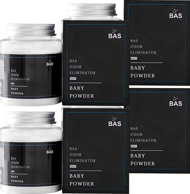 Bad Air Solution 迷你Plus車用除臭劑 嬰兒爽身粉香, 4個, 160ml, 160g