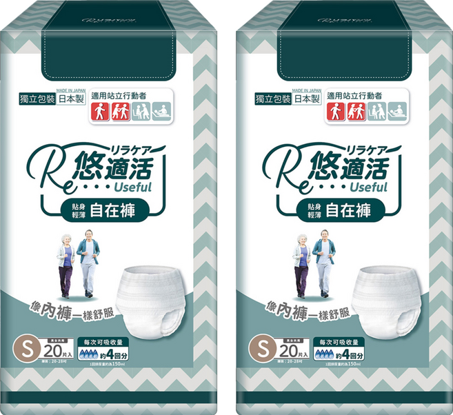 RelaCare 悠適活 長效瞬吸自在褲 日本製 600ml, S, 2個, 20片