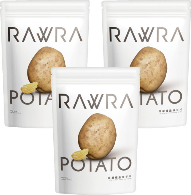 RAW 裸 原薯纖盈 裸芋片, 50g, 3個